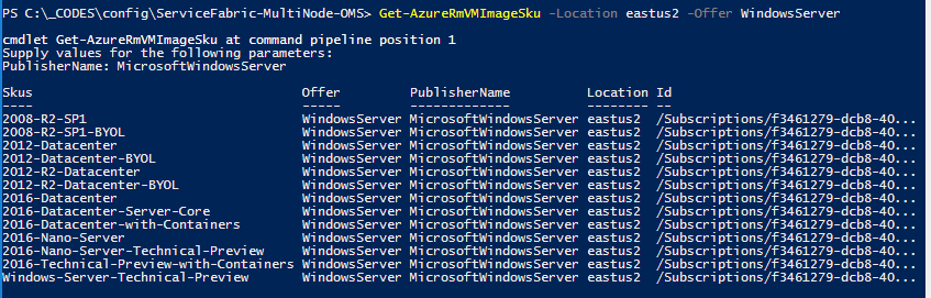 Windows Server VM SKUs in EastUS 2
